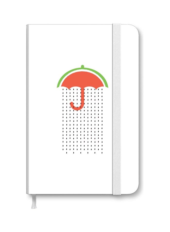 ستايلايزد دفتر ملاحظات مقاس A5 بغلاف سميك للتصميمات - تصميم بطيخة تبكي متعدد الألوان