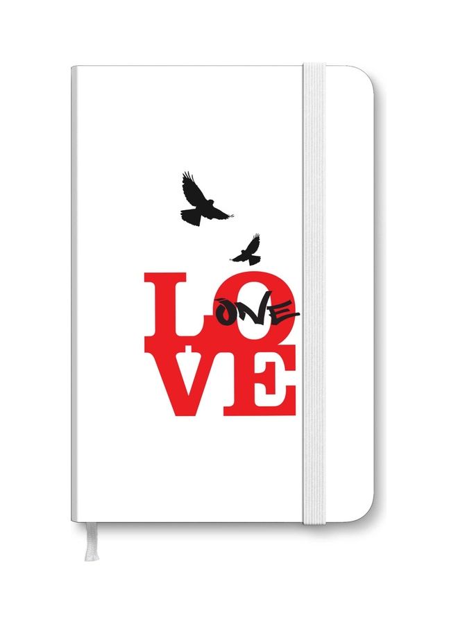 ستايلايزد دفتر ملاحظات بغلاف سميك مقاس A5 بطبعة عبارة "One Love" متعدد الألوان