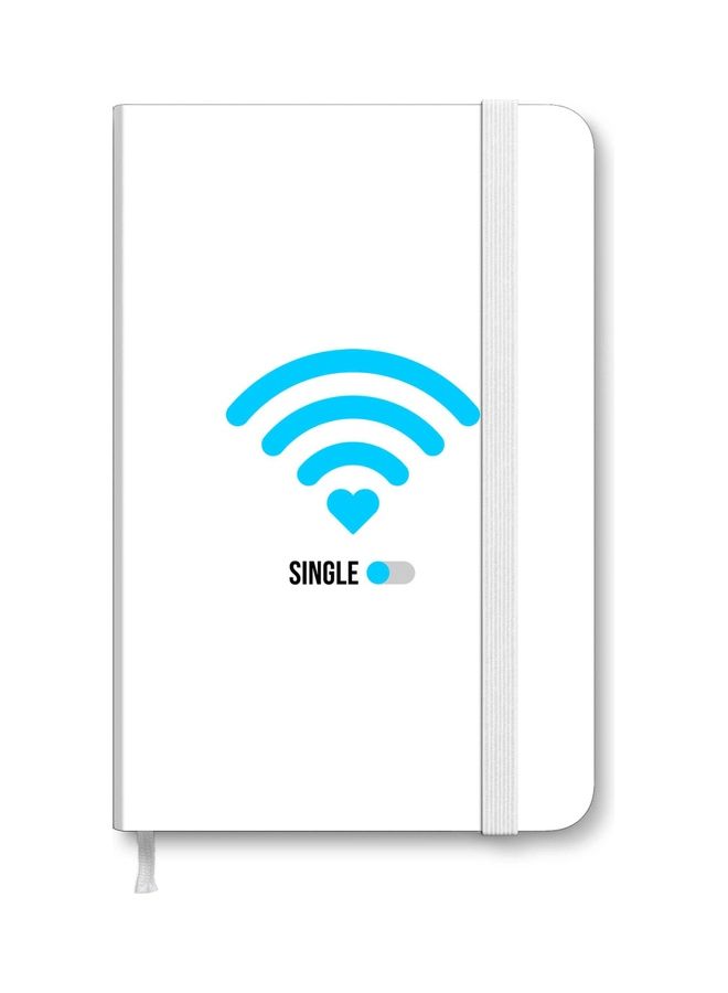 Stylizedd Designer A5 Thick Hardcover Notebook - Wifi Single Guy White/Blue
