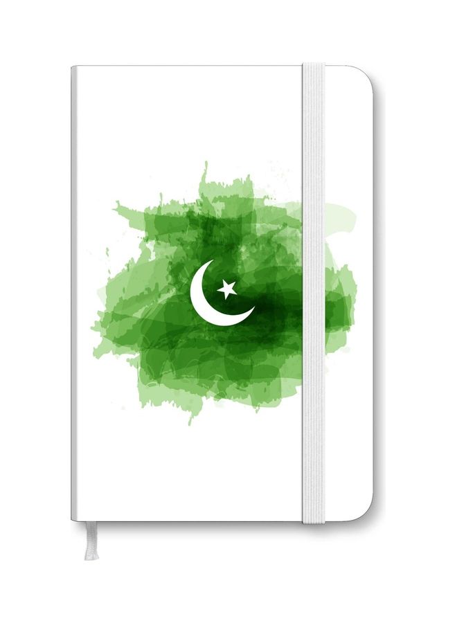 Stylizedd Designer A5 Thick Hardcover Notebook - Crescent White/Green
