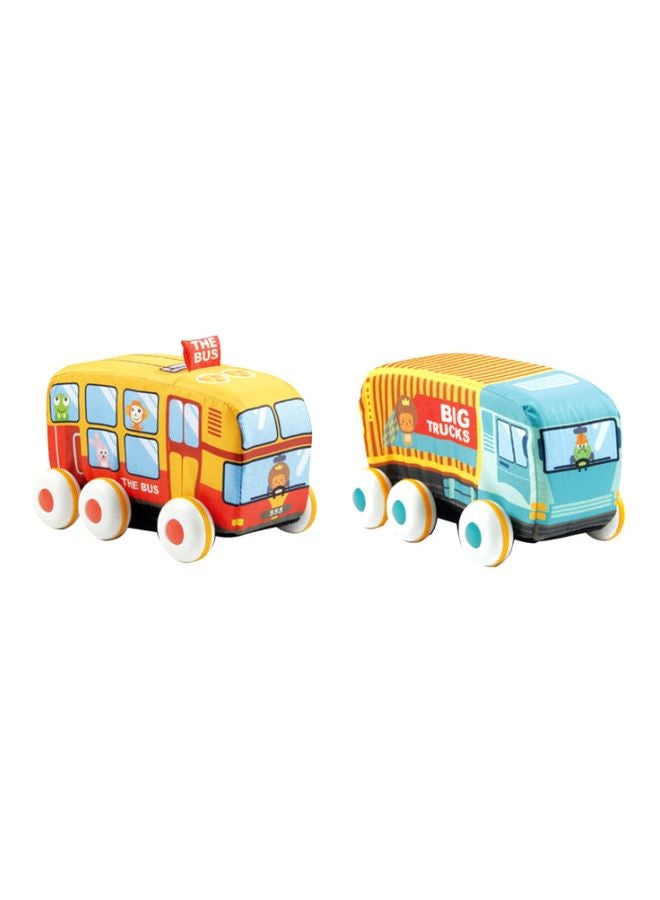 HUANGER 2-Piece Pullback Cloth Car Set Assures Fine Motor, Visual And Limb Training 42x15.5x11.5cm  - Image 1