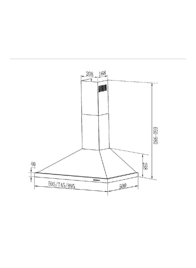 ماستر غاز شفاط مطبخ mghf-90 فضي - Image 4