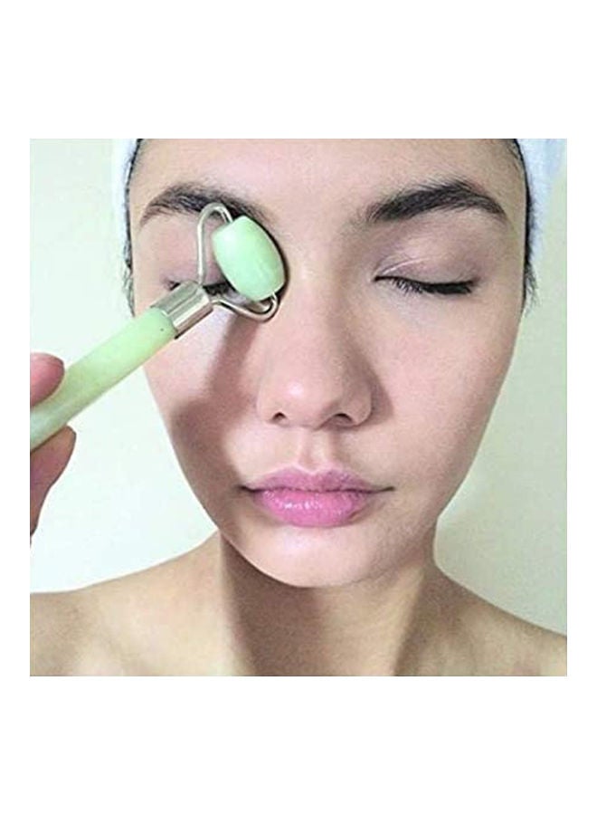 بكرة تدليك الوجه مزودة بحجر اليشم وعصا وعجلة لشد الوجه والتخلص من التجاعيد واسترخاء الوجه وتجميله أخضر 100جرام - Image 4