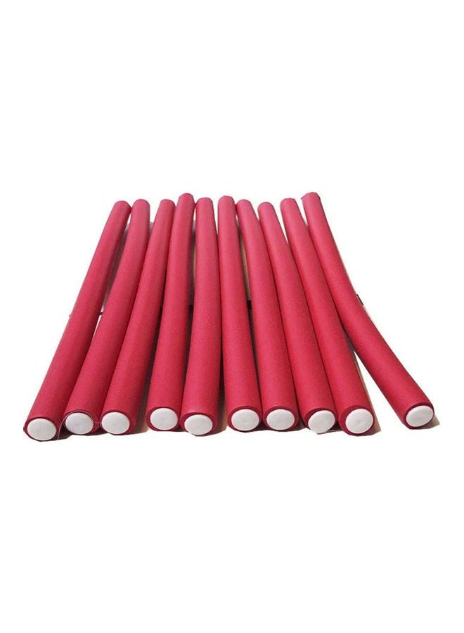 10-Piece Hair Curlers Roll Stick Set Pink 80grams - Image 2