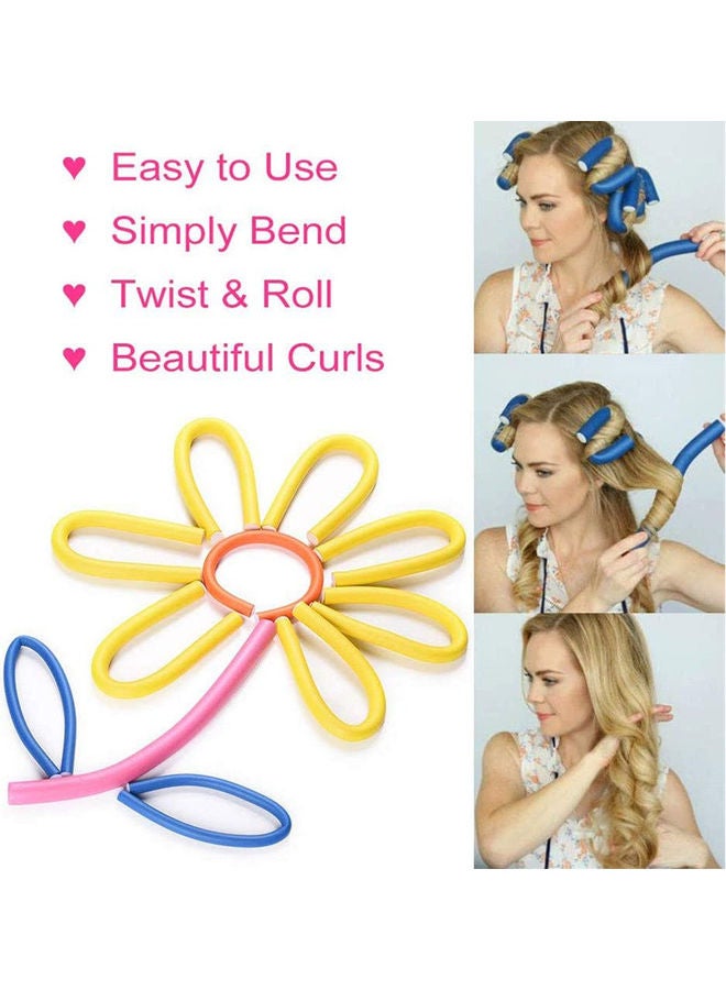 10-Piece Hair Curlers Roll Stick Set Pink 80grams - Image 4