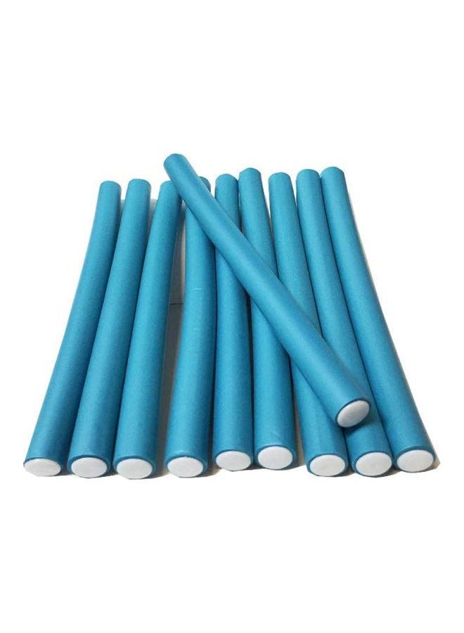 10-Piece Hair Curlers Roll Stick Set Blue 80grams