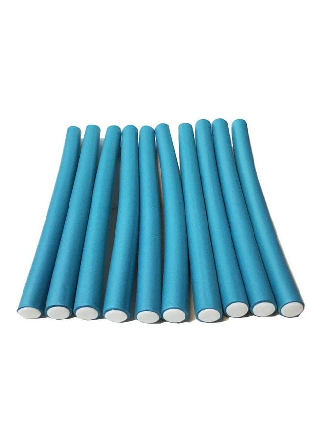 Generic 10-Piece Hair Curlers Roll Stick Set Blue 80grams  - Image 2
