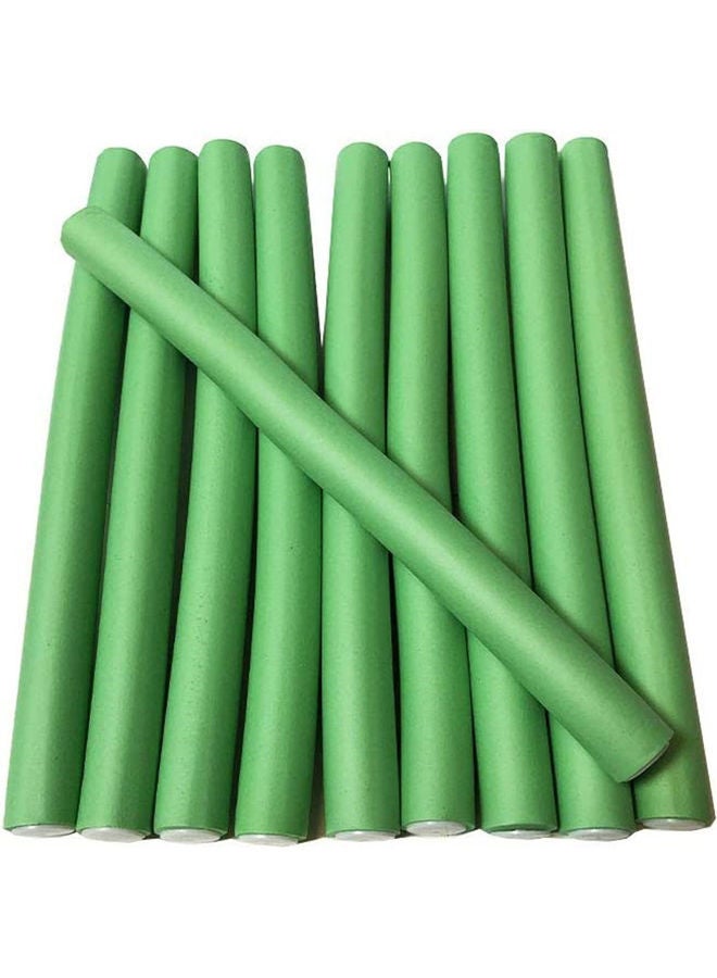 Generic - 10-Piece Hair Curlers Roll Stick Set Green 80grams - Image 1