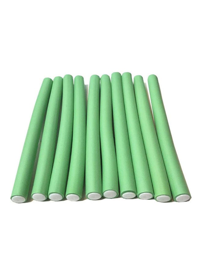 Generic - 10-Piece Hair Curlers Roll Stick Set Green 80grams - Image 1