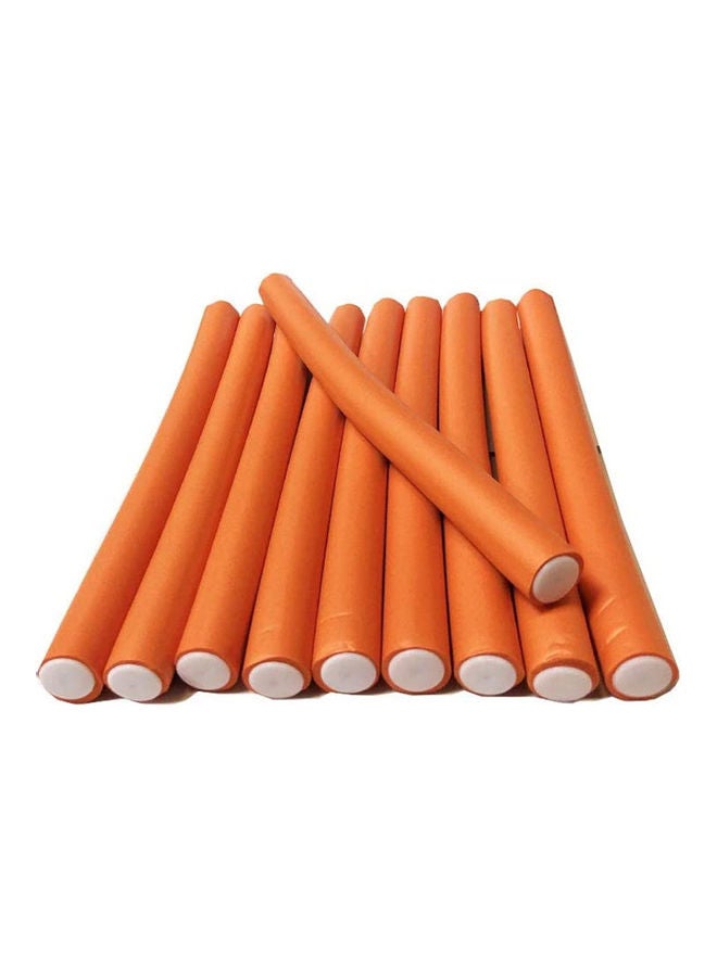 10-Piece Hair Curlers Roll Stick Set Orange 80grams - Image 1
