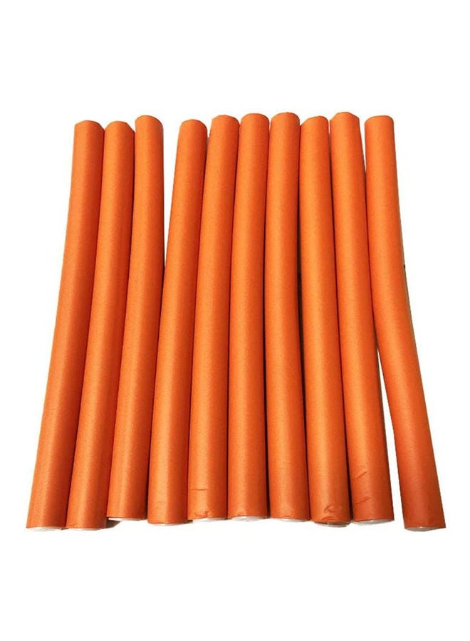 10-Piece Hair Curlers Roll Stick Set Orange 80grams - Image 2