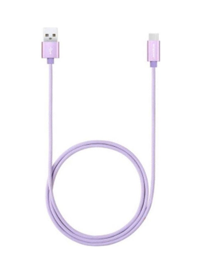 وبو كابل شحن USB إلى Type-C طراز LT23 سريع الشحن 2.1 أمبير نقل بيانات مستقر مصنوع من خليط الألومنيوم أرجواني  - Image 2