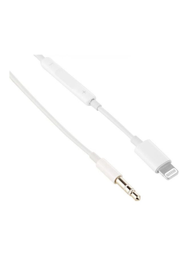 Generic Lightning To 3.5mm Male Aux Audio Cable For iPhone 8 & 8 Plus White  - Image 2