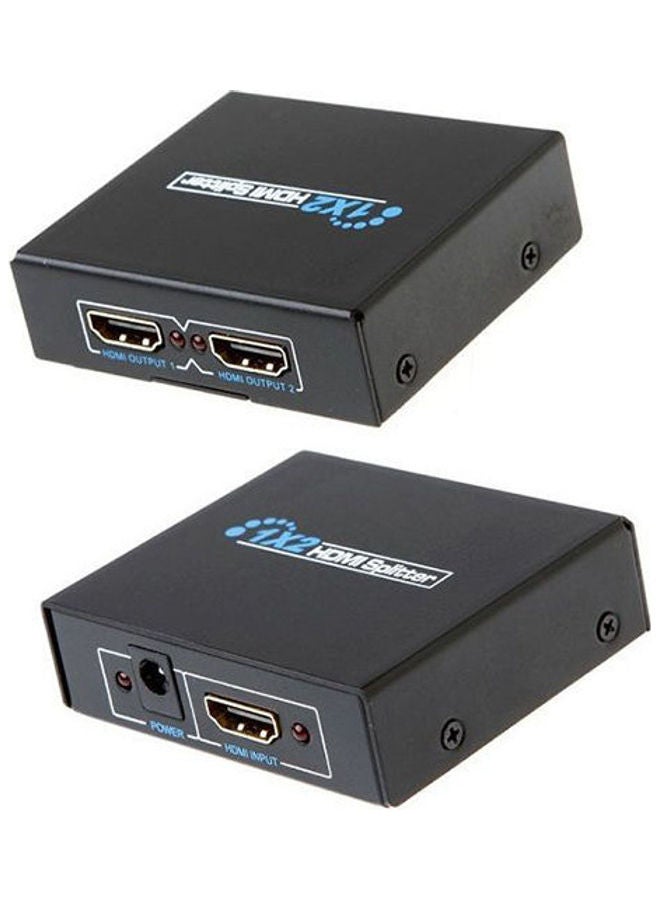 Generic - 3D HDMI Splitter 1X2 Split One HDMI Input To 2 HDMI Output Black - Image 1