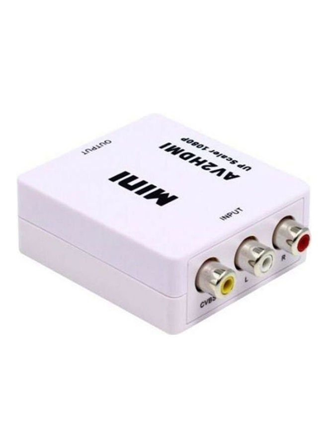 Mini 1080P Converter Adapter Connector HDMI To AV Composite CVBS S-Video RCA NTSC PAL White - Image 2