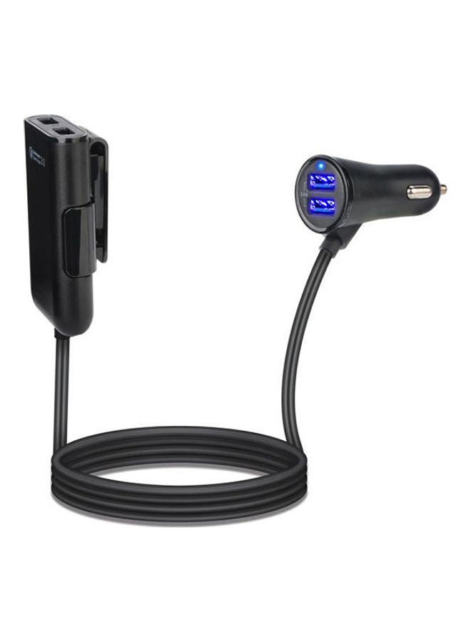 Fast-Charging Car Mobile Charger Black