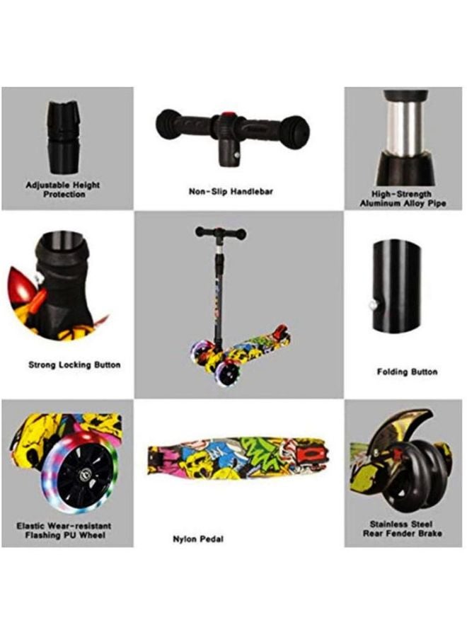 كول بيبي سكوتر دفع قابل للطي مع عجلات بإضاءة LED للأطفال حديثي المشي - Image 4