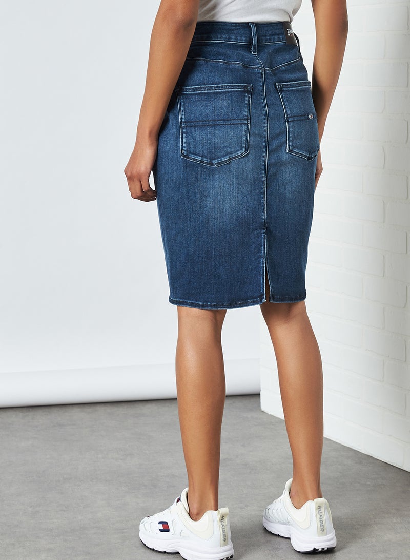 TOMMY JEANS - High Waist Denim Skirt Dynamic Lora Dark Blue Str - Image 1