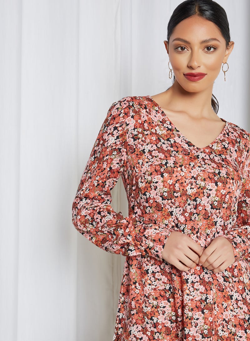 NOISY MAY - Floral Mini Dress Multicolour - Image 1