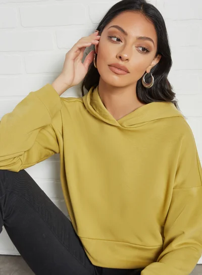 نويزي ماي Cropped Hoodie Burnished Gold
