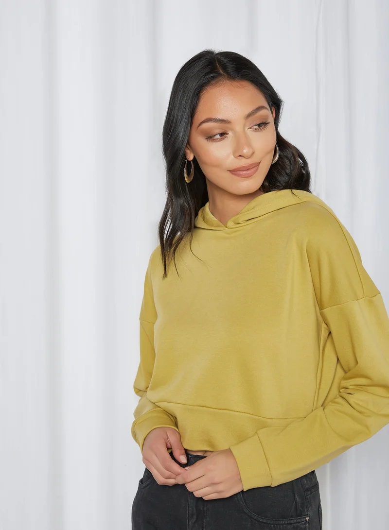 نويزي ماي Cropped Hoodie Burnished Gold