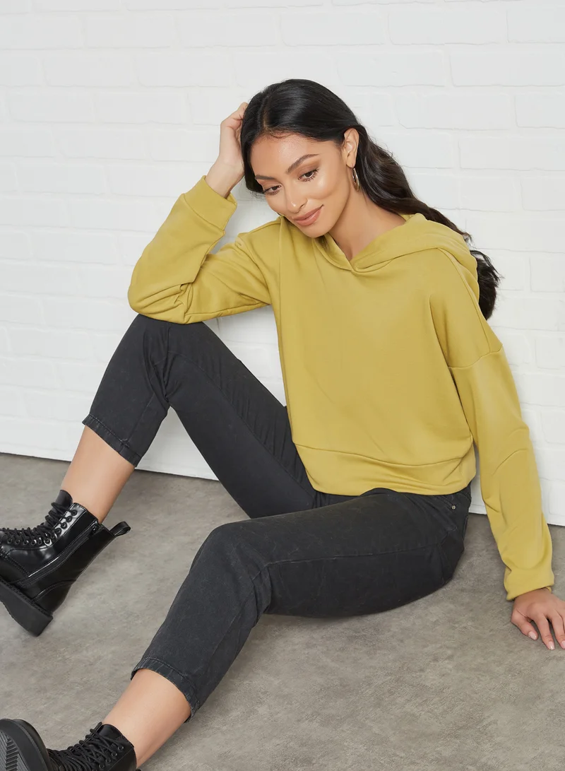 نويزي ماي Cropped Hoodie Burnished Gold