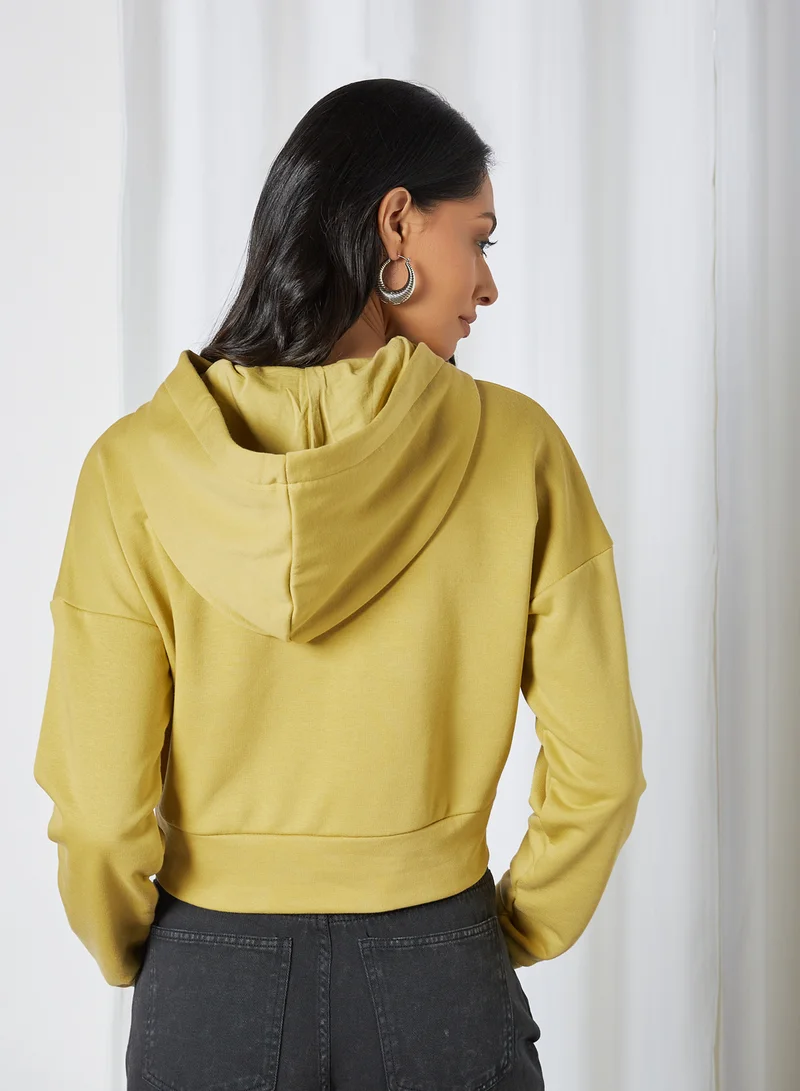 نويزي ماي Cropped Hoodie Burnished Gold