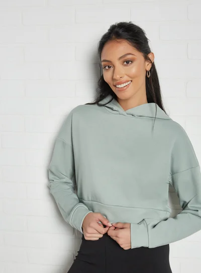 نويزي ماي Cropped Hoodie Slate Gray