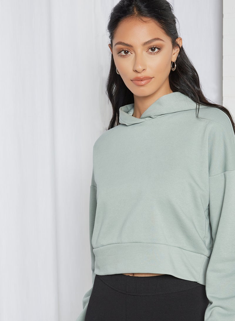 NOISY MAY - Cropped Hoodie Slate Gray - Image 1