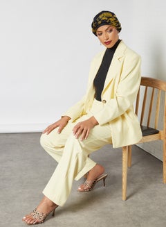 SELECTED FEMME Straight Fit Pants Pastel Yellow  - Image 3
