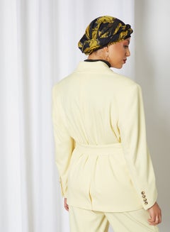 SELECTED FEMME Relaxed Belted Blazer Pastel Yellow  - Image 2
