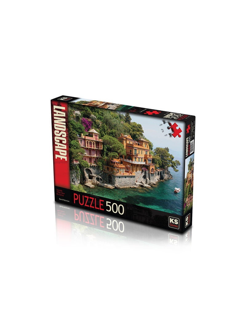 KS Games Puzzle 500 Pcs Seaside Villas Near Portofino 34 x 48cm  - Image 1