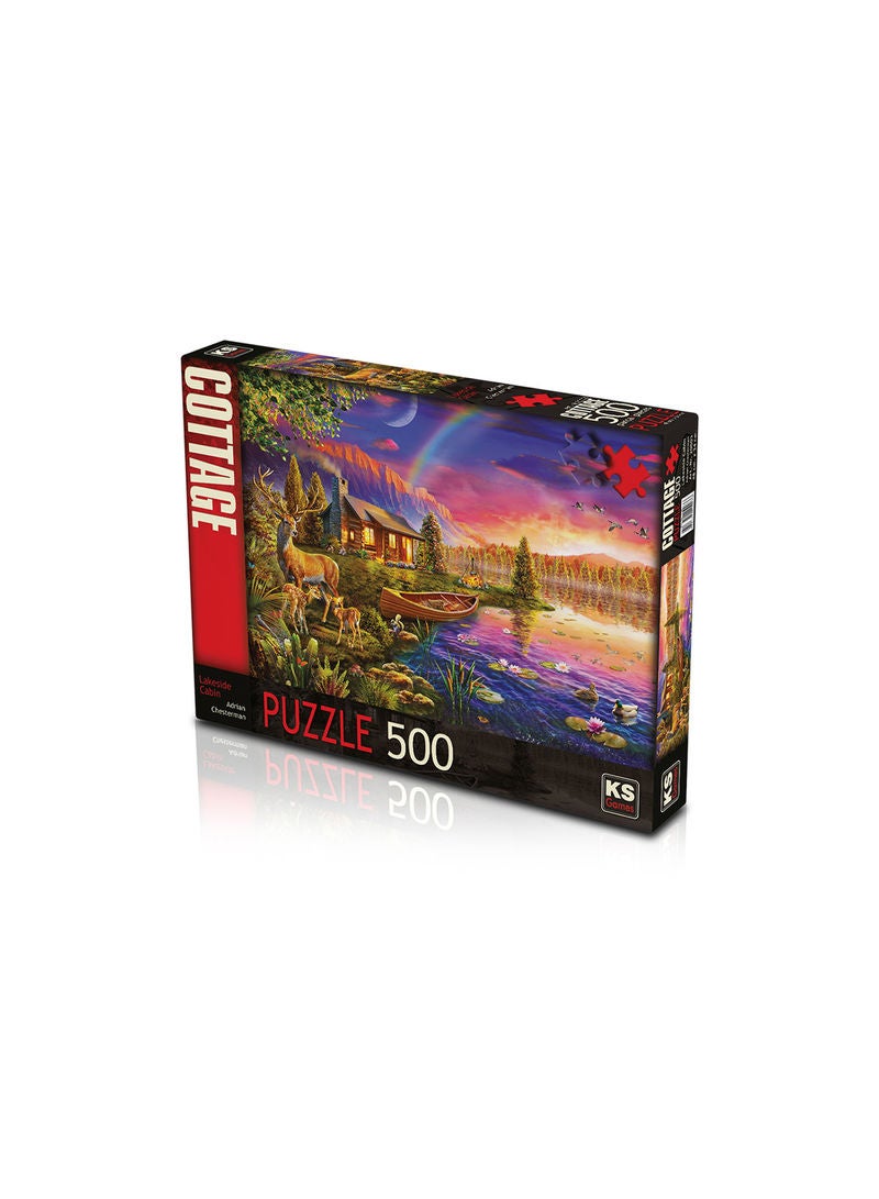 كيه إس جيمز لعبة ألغاز بتصميم مقصورة بجانب البحيرة مكونة من 500 قطعة . 34 x 48سم - Image 1