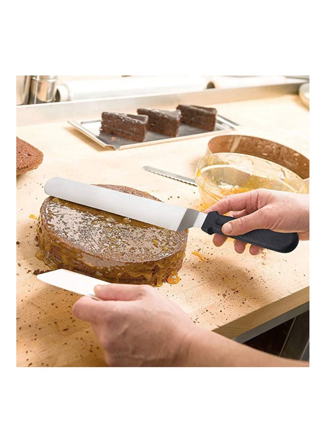 AnneFish 3-Piece Stainless Steel Baking Scraper Set Silver/Black  - Image 3