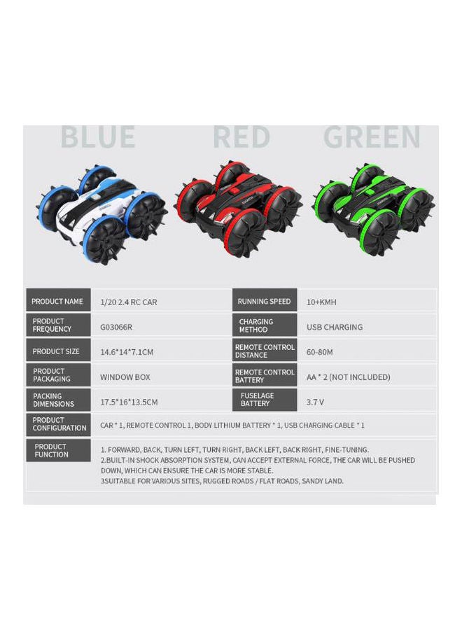 AnneFish Amphibious Remote Control Double-Sided Driving Toy Car 14.6x14x7.1cm  - Image 3