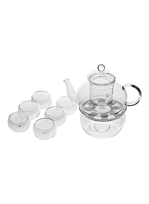 9 Piece Tea Set Clear 600ml