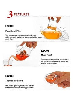 Lushh 9 Piece Tea Set Clear 600ml  - Image 5