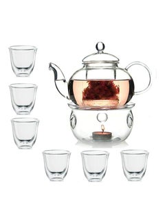 Lushh 8-Piece Tea Set Clear 600ml  - Image 1