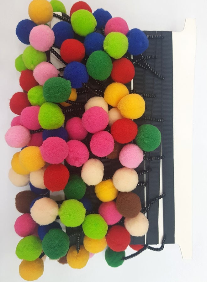 India Pompom Ball Lace Multicolour 4.7meter - Image 2