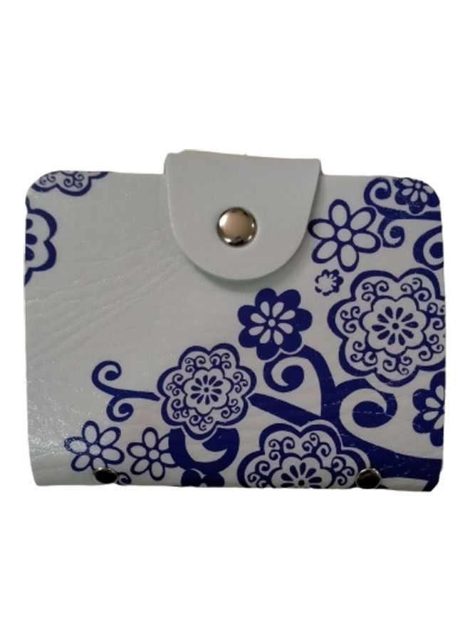 Floral Printed Wallet White/Blue