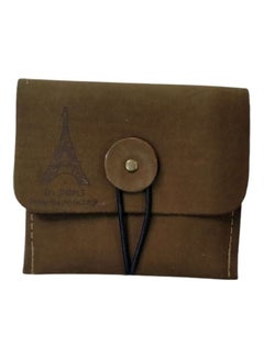 Eiffel Tower Printed Card Organizer Wallet Brown