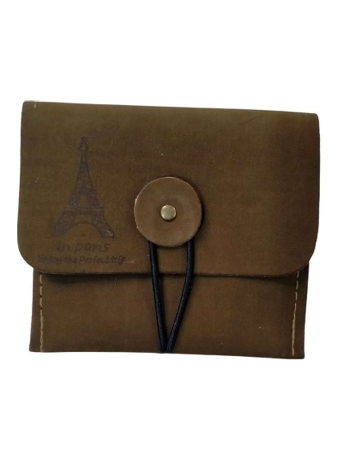 Generic - Eiffel Tower Printed Card Organizer Wallet Brown - Image 1