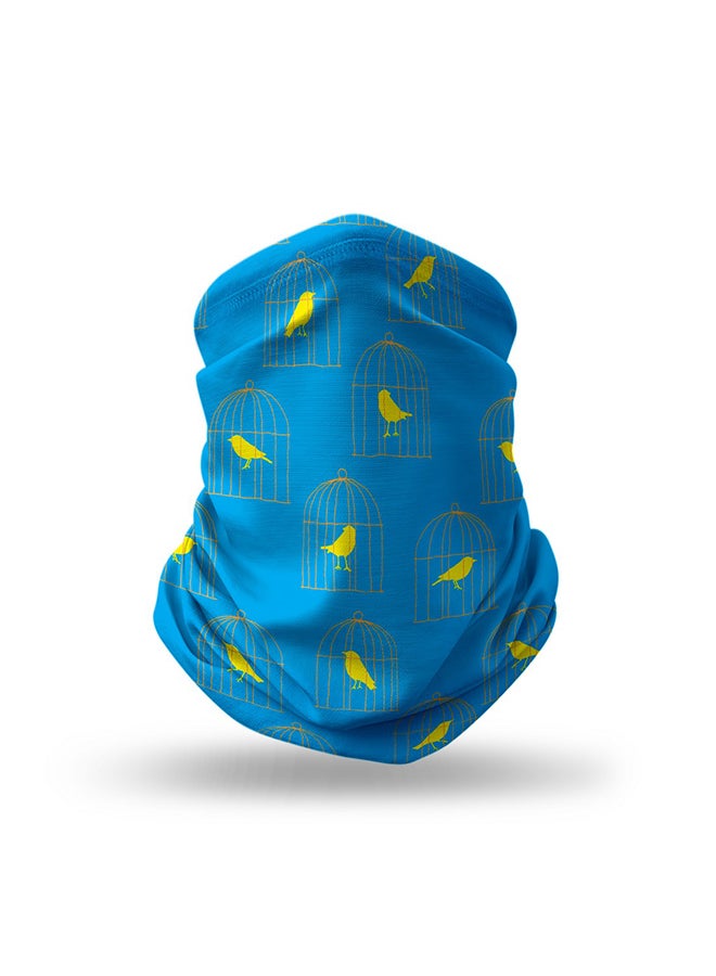 ستايلايزد كمامة وجه بتصميم يغطي الرقبة قابلة لإعادة الاستخدام - بتصميم طائر في قفص 18.5 x 10بوصة - Image 1