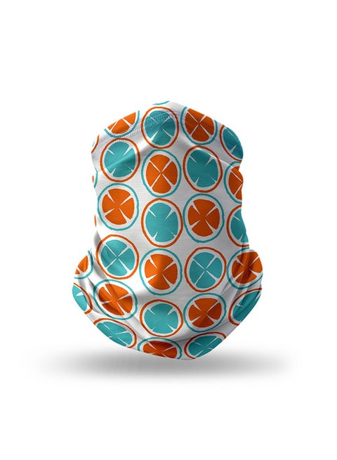 Designer Neck Gaiter Face Mask Reusable - Citric Circles 18.5 x 10inch
