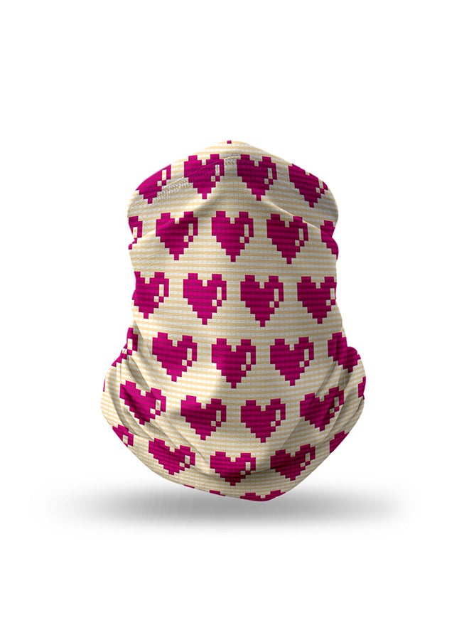 Stylizedd - Designer Neck Gaiter Face Mask Reusable - Pixel Hearts 18.5 x 10inch - Image 1