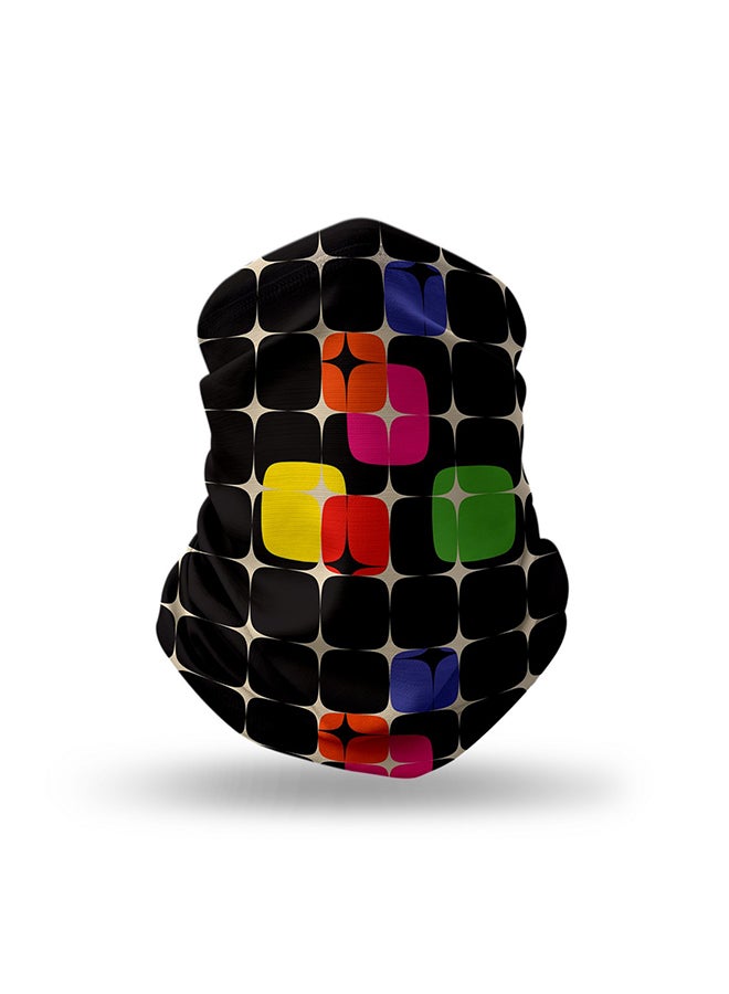 ستايلايزد كمامة وجه بتصميم يغطي الرقبة قابلة لإعادة الاستخدام - بتصميم نجمة من السبعينيات 18.5 x 10بوصة - Image 1