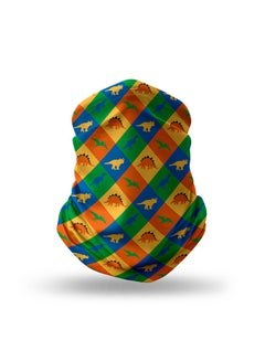 Designer Neck Gaiter Face Mask Reusable - Dino Checker 18.5 x 10inch