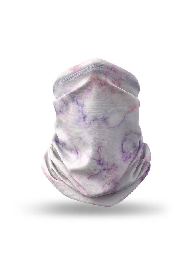 Stylizedd Designer Neck Gaiter Face Mask Reusable - Marble Print Cotton Candy 18.5 x 10inch - Image 1