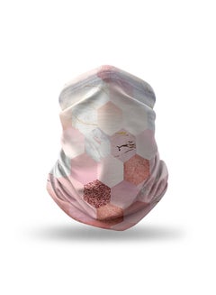 Designer Neck Gaiter Face Mask Reusable - Marble Honeycomb 18.5 x 10inch