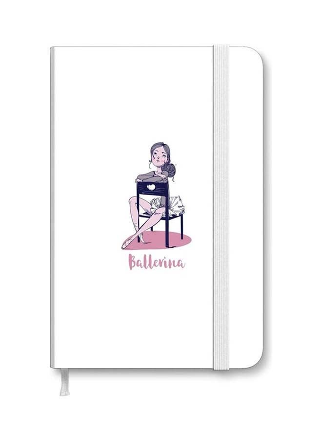 ستايلايزد دفتر ملاحظات ديزاينر بغلاف صلب وسميك مقاس A5 - بطبعة راقصة باليه متعدد الألوان - Image 1